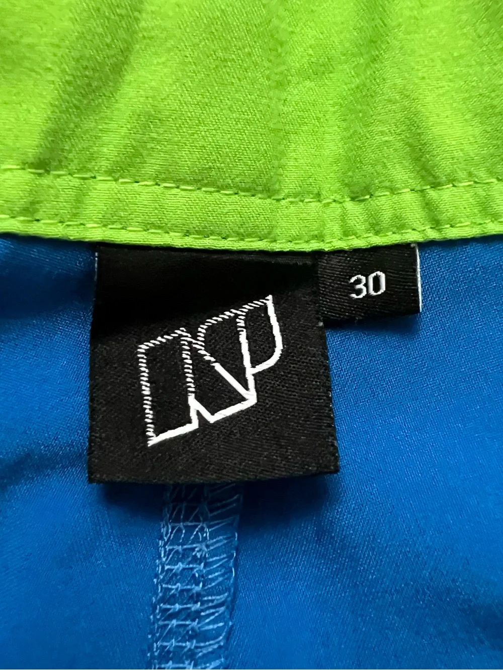 Men's Blue Swim Board Shorts with Lime Trim